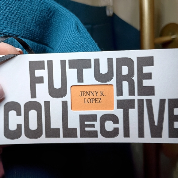 Future Collective Teal Blue Strapless Ribbed Midi Dress Size 3X Elastic Top NWT - Picture 5 of 9